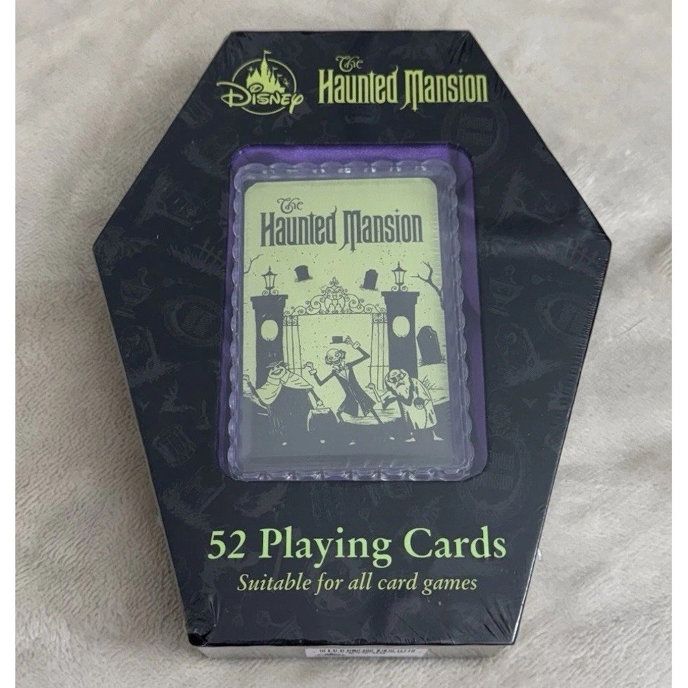 Disney Haunted Mansion 52 Playing Cards Coffin Box Sealed Theme Park‎ Exclusive